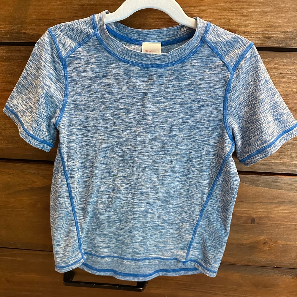 Hanna Andersson Heathered Blue Short Sleeve Tee